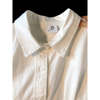 CHAOO 長袖 襯衫 寬版上衣 oversize 長袖 內搭上衣 打底衫 白色衣服 oversize 長袖 素色長袖