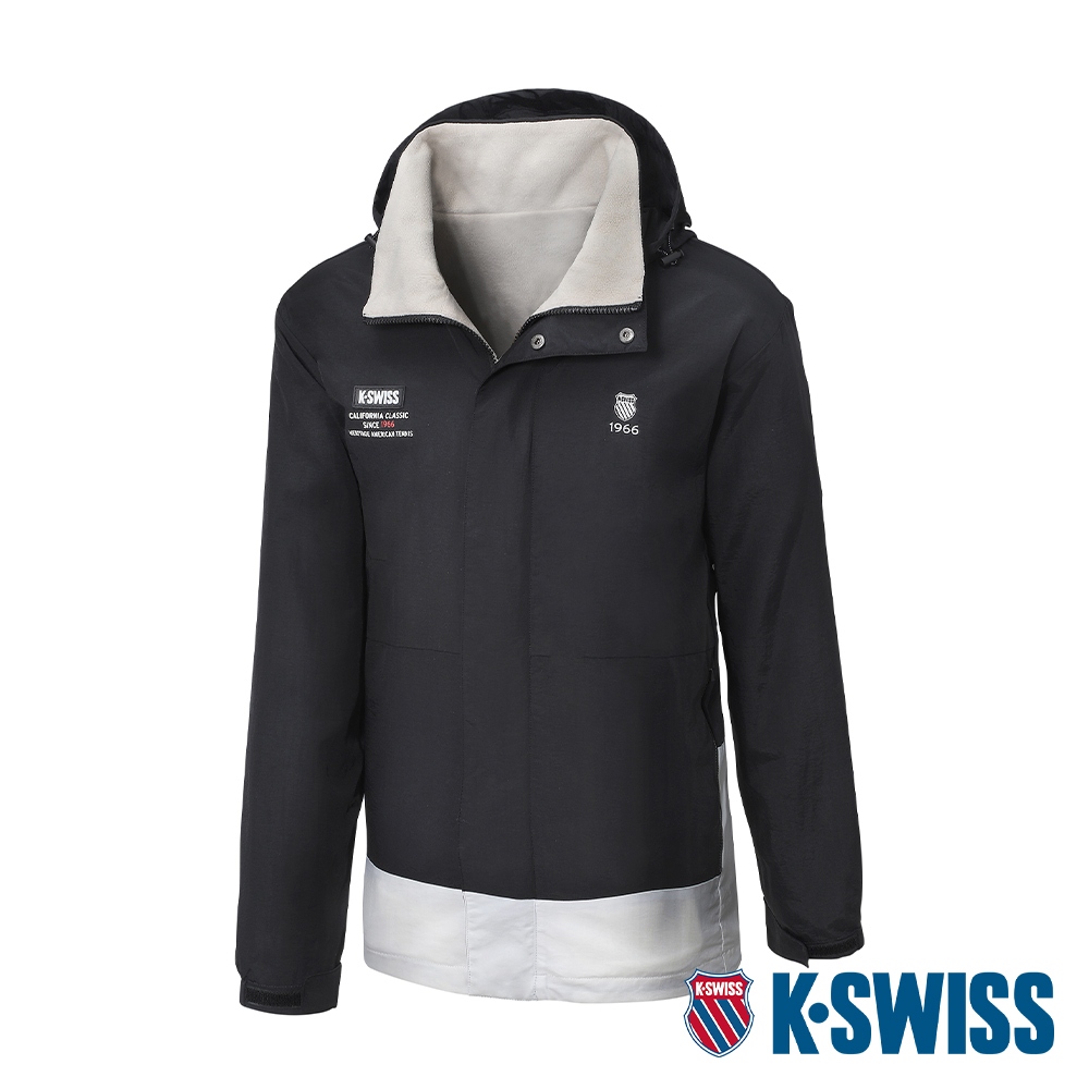K-SWISS  Reversible Jacket雙面穿防風外套-男-黑/米白