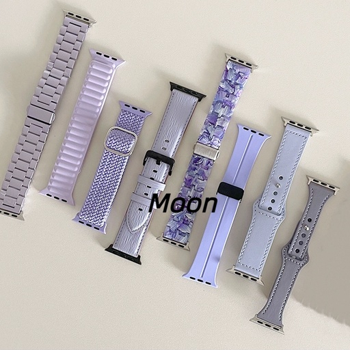 [Moon]紫色高級薰衣草系列S9/S8錶帶紫磁吸矽膠適用iwatch錶帶s7s8適用於applewatch錶帶
