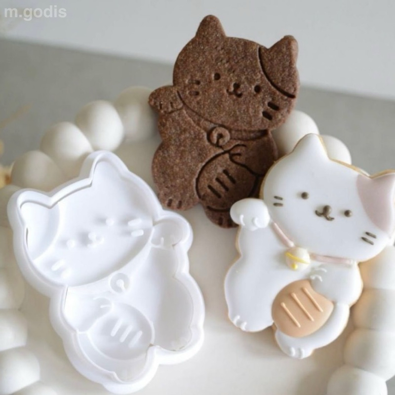 『Mi烘培』日系招財貓3D列印模  烘焙壓模 餅乾模具 手工餅乾 造型餅乾 壓模餅乾 餅乾模 親子烘培 寵物餅乾