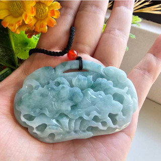 ⇱ 丞靚珠寶 天然緬甸翡翠A貨 如意 祥雲 平安鎖 如意鎖 牌件 附陸證 藍水底料