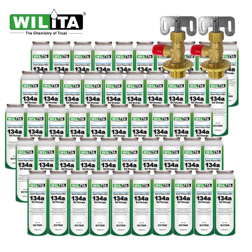 【WILITA 威力特】R134a超級冷凍油精50入(加贈2支開瓶器)特賣專案 R134A oil charge