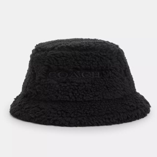 COACH 毛毛漁夫帽 帽子 遮陽帽 CM750 黑色(現貨)