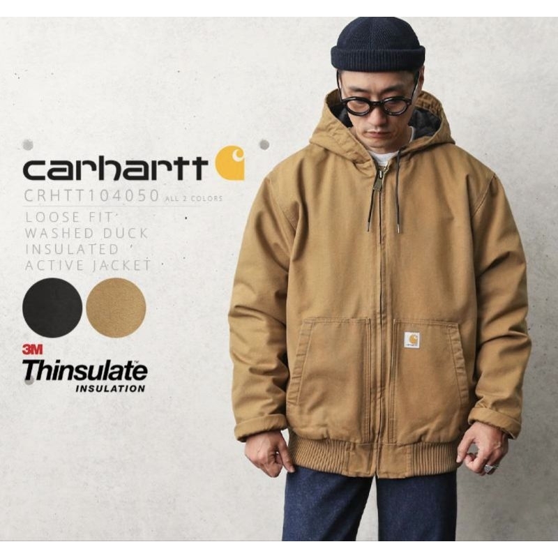 Carhartt國外正品代購，104050 J130 WASHED DUCK  ACTIVE JACKET高磅數工裝外套