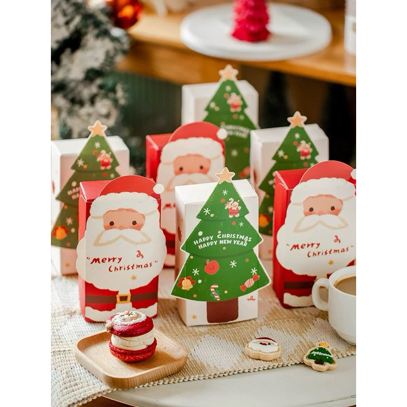 「聖誕節包裝盒（五入）」聖誕包裝餅乾禮品禮盒袋盒子糖果紙雪花酥太妃牛軋糖
