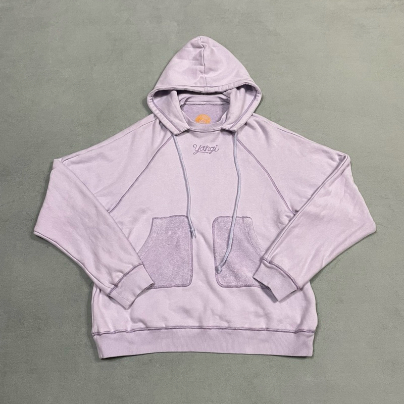 yangi logo raglan hoodie pink lavender 帽tee 楊艾倫