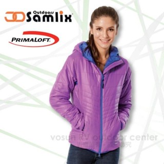 【山力士 SAMLIX】女 款輕量防風防潑保暖外套 Primaloft 休閒外套/100%聚酯纖維 紅紫 36813