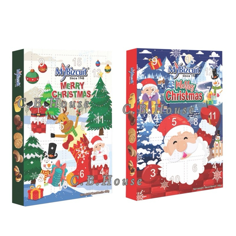 馬來西亞 麥比客 MyBizcuit 聖誕節 歡樂聖誕倒數禮盒 綜合餅乾 聖誕節限定包裝 兩款隨機出貨 禮盒 餅乾禮盒