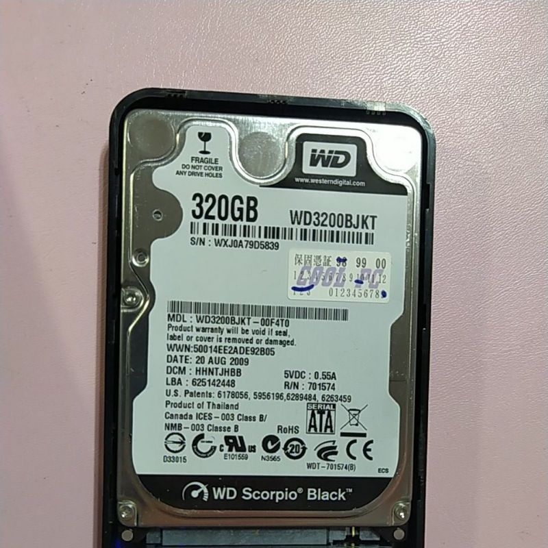 WD 2.5吋  320g 筆電硬碟 (良品)