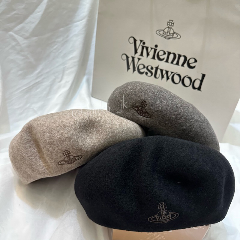 「現貨」-vivienne Westwood 🇯🇵 羊毛 土星刺繡 貝雷帽 漁夫帽- 日本帶回 正貨 在台現貨