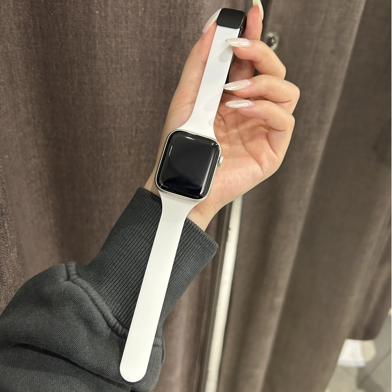 [Moon]適用蘋果手錶applewatch錶帶細款磁吸扣矽膠運動錶帶S9/S8/S7/SE錶帶