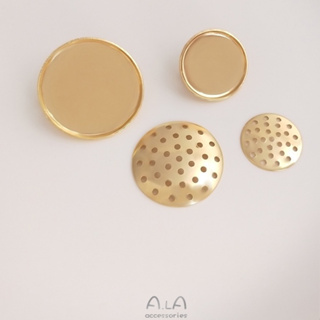 宏雲Hongyun-Ala---保色14K銅包真金色網盤胸針配件diy手工飾品材料圓盤蓮蓬頭安全別針