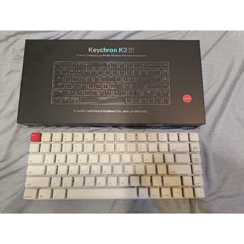 雙模鍵盤 Keychron K3v2 矮茶軸 無光版 白色