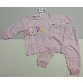 粉紅 黃色 大象 寶寶衣服 薄款 套裝 嬰幼兒 衣服 褲子