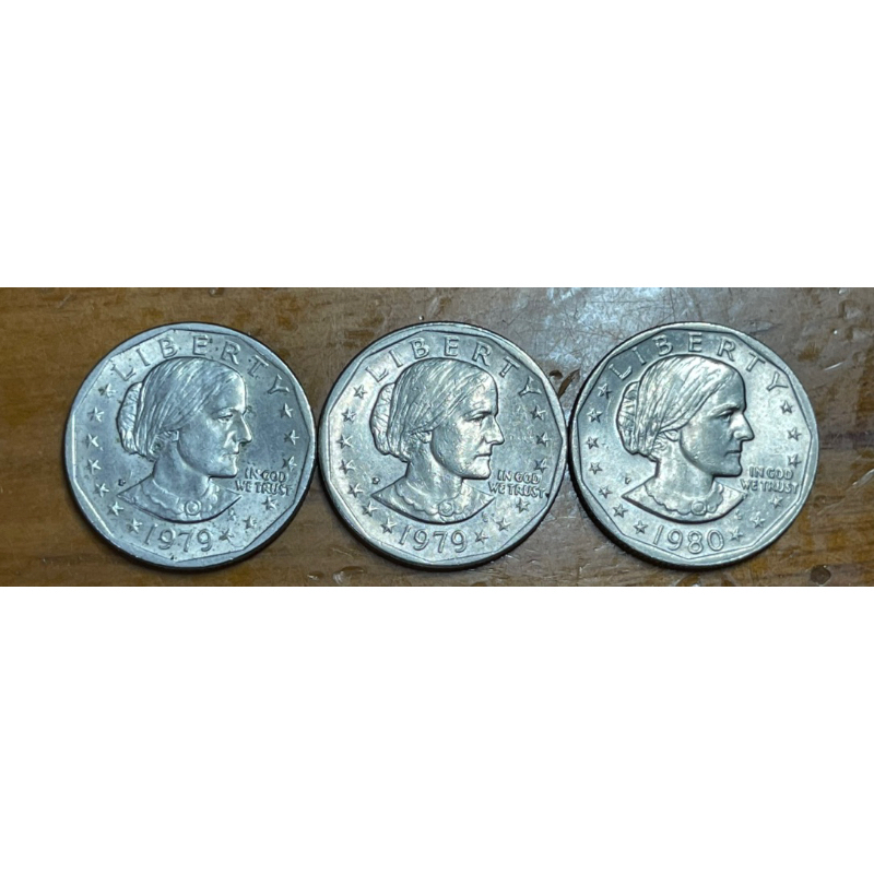 美國1979-D年少見第一個以女性為主體的紀念幣Susan.B.Anthony壹圓流通紀念幣(單枚價)