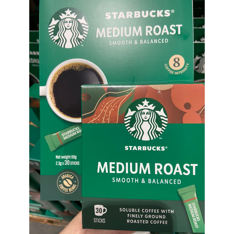 🎉現貨特價！STARBUCKS 星巴克中度烘焙即溶咖啡 2.3公克X30包入-吉兒好市多COSTCO代購