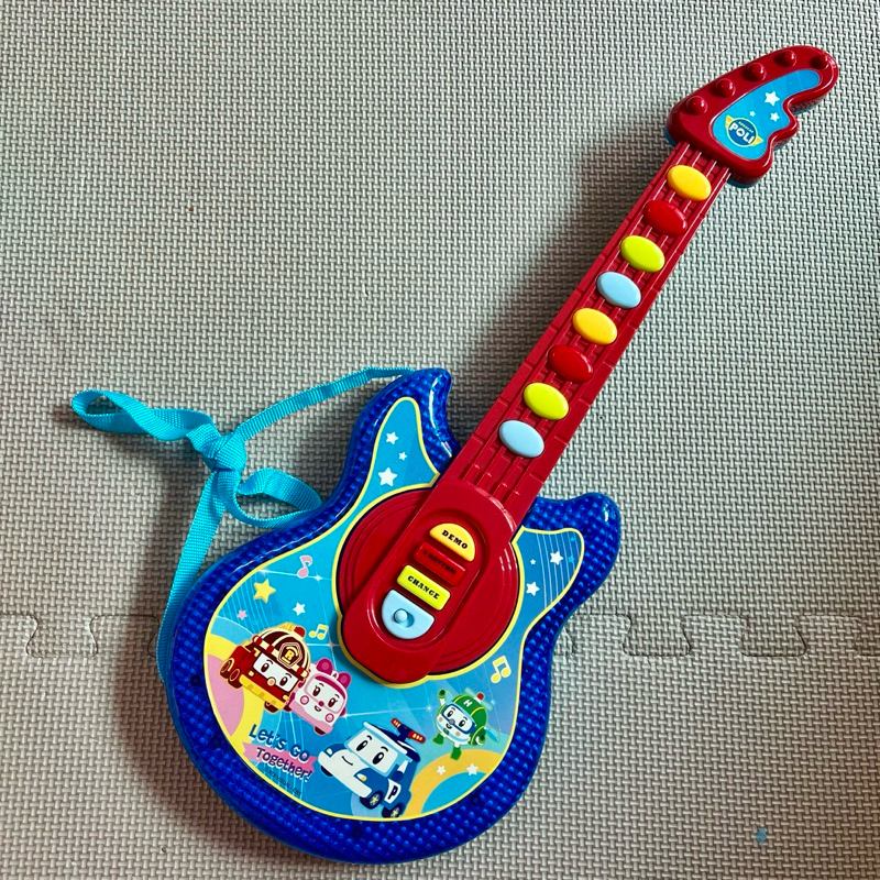 【二手】正版波力聲光吉他 兒童吉他玩具 聲光玩具 POLI音樂玩具