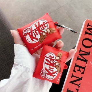 福氣Kitkat巧克力 立體硅膠軟殼 掛鉤 適用於AirPods Pro耳機套 AirPods 1/2/3代 蘋果藍牙耳