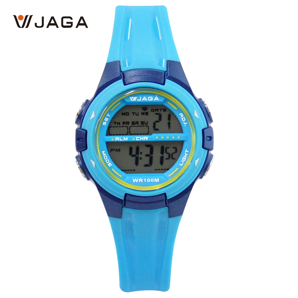 【WANgT】JAGA捷卡 小巧錶面粉嫩活力色系防水電子錶 M1140