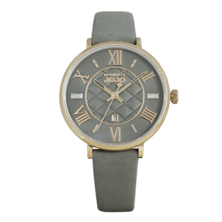 NATURALLY JOJO 菱格紋 羅馬錶 水晶鑽 皮帶女錶 JO96993-85R