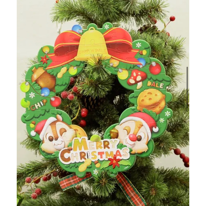 🎄Pintoo-聖誕花圈56片拼圖-奇奇與蒂蒂 /Tsum Tsum （全新正版) 耶誕禮物首選