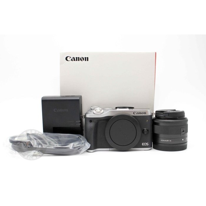 【高雄橙市3C】Canon EOS M6 + EF-M 15-45MM APS-C 銀色 二手相機#85086