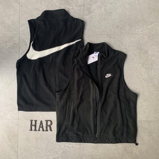 [海鹿馬]NIKE VEST 抓絨保暖背心 前後logo 大勾 刺繡小標 黑色 DQ4899