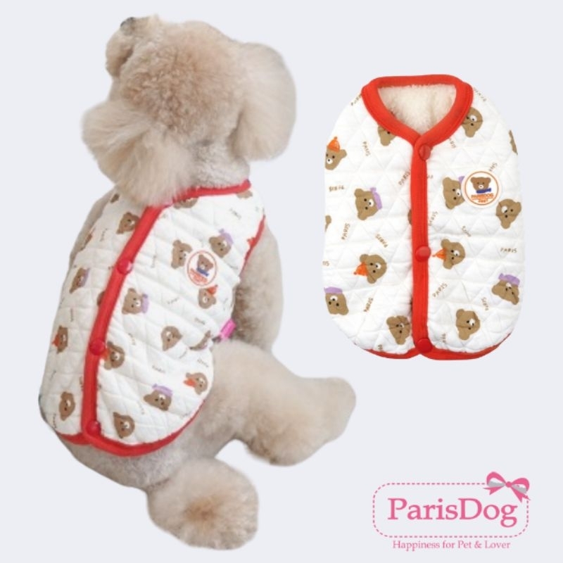 【你和我的狗】 韓國Paris Dog 雙面穿小熊 寵物背心 寵物衣服 【現貨】 狗狗衣服 小狗衣服 中型犬衣服