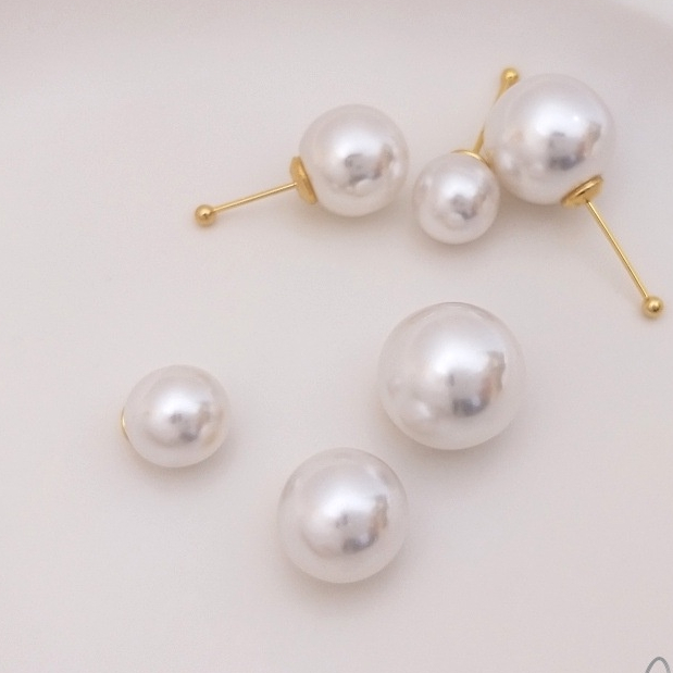 宏雲Hongyun-Ala-耳釘胸針可用高亮仿珍珠14K鍍金保色耳塞耳堵diy手工耳環飾品配件