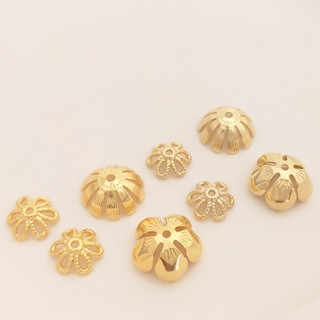 宏雲Hongyun-Ala-保色14K淺金色18K真金色色花托配件手工diy小雛菊珠帽珠託飾品材料