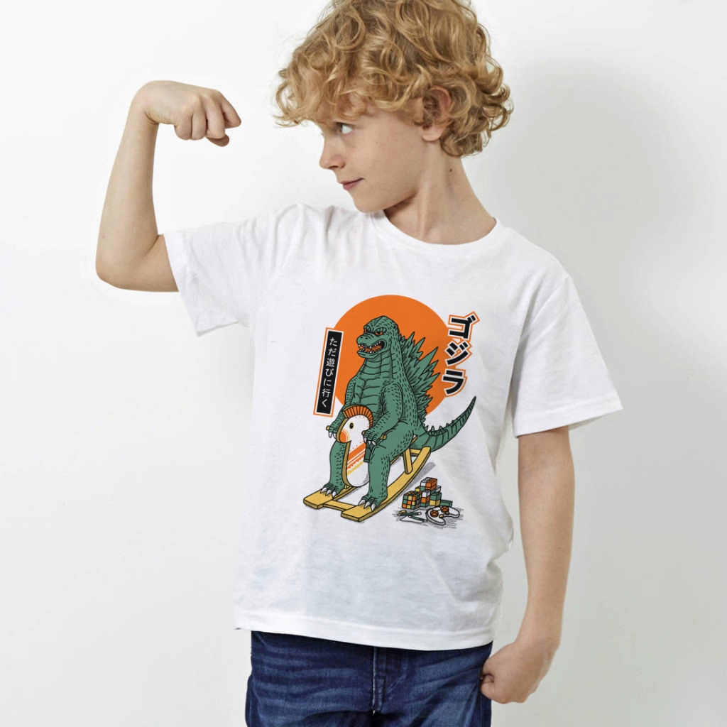 Godzilla Play 授權兒童短袖T恤 3色 怪獸哥吉拉服飾日本童裝嬰幼兒親子裝聖誕節禮物生日派對party電影