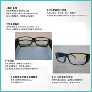[小黃的眼鏡店](抗藍光套鏡) 濾藍光眼鏡 - 外罩式濾藍光眼鏡 (可直接內戴 近視眼鏡 使用)
