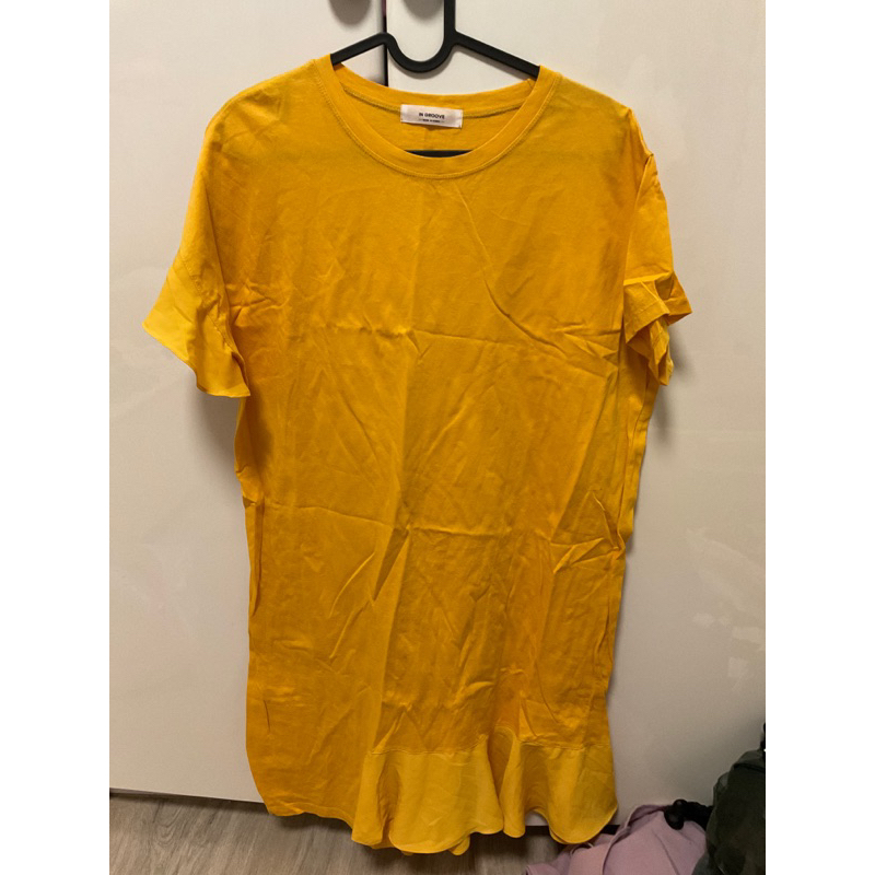 正韓～黃色洋裝～棉料