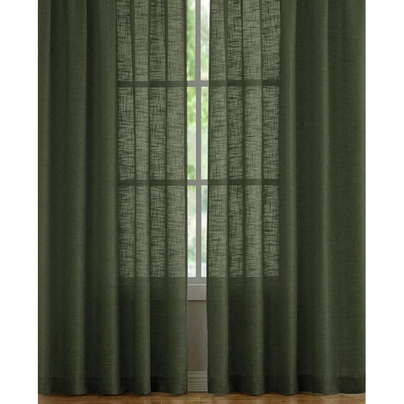 窗簾透光布橄欖綠色共2片一組/寬100*長120