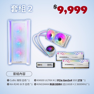 AITC 艾格 KINGSMAN 聖誕限量RGB套組(含機殼、水冷風扇、D4 RGB*2支、M.2 GEN3 2T*1)