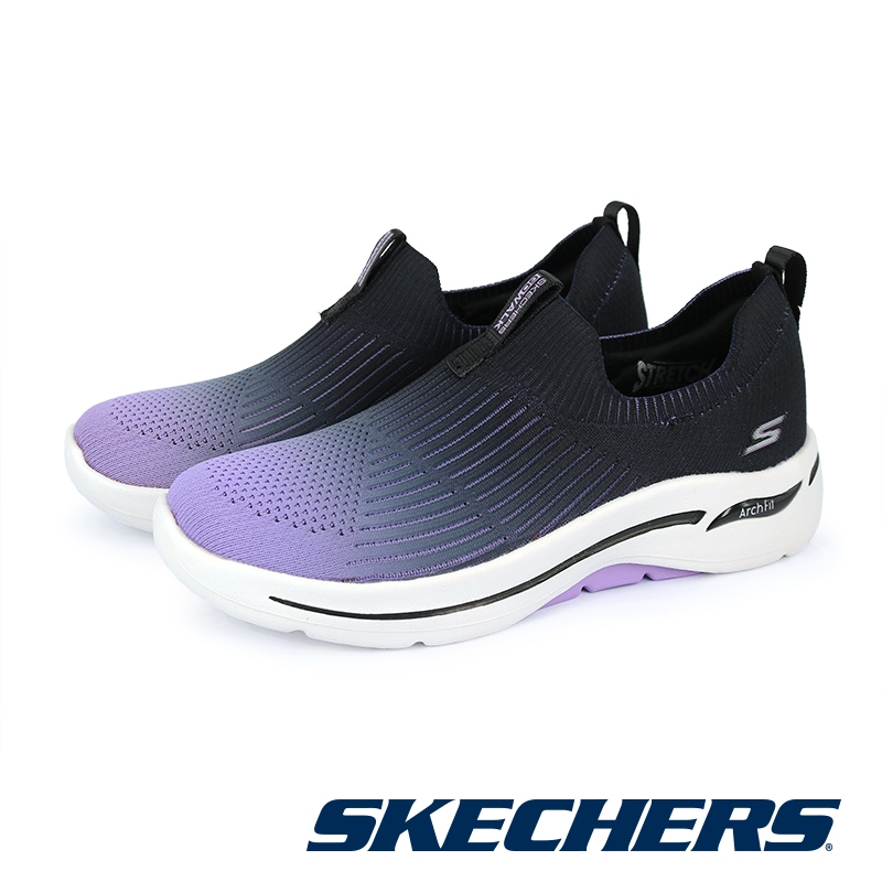 【SKECHERS】女 健走系列   GO WALK ARCH FIT - 124885 - 黑紫 BKLV