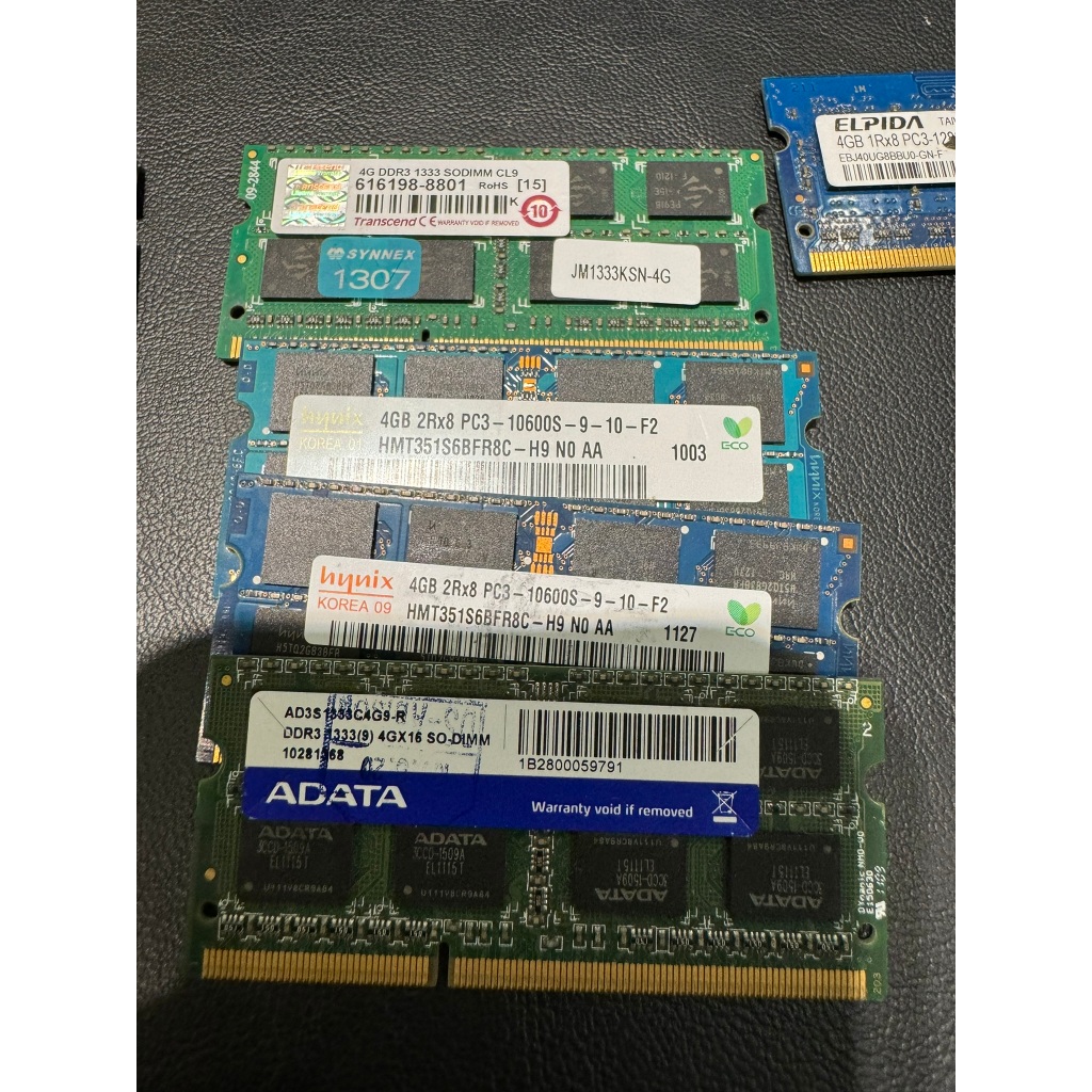 NB 筆電 DDR3 1333 4G 二手記憶體