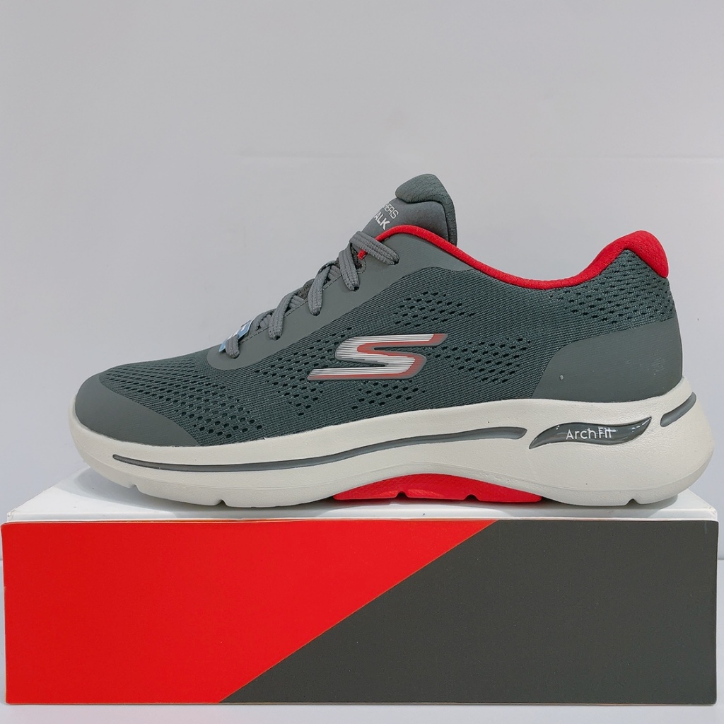 SKECHERS GO WALK ARCH FIT 男生 灰 足弓支撐 舒適 透氣 健走鞋 慢跑鞋 216262CCRD