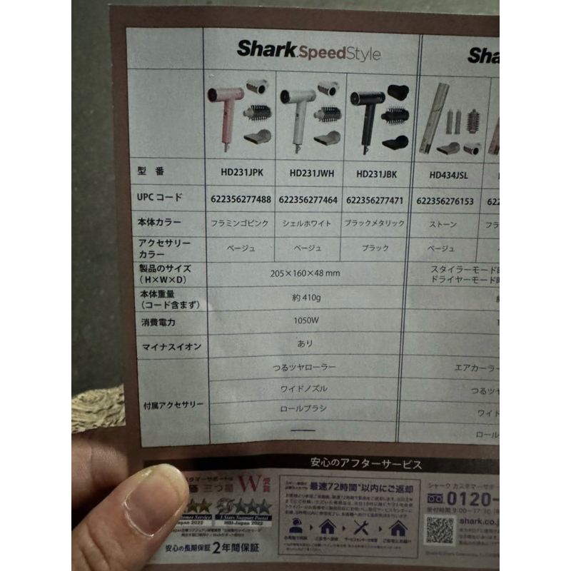 日本新出三個月shark吹風機，顏色白色