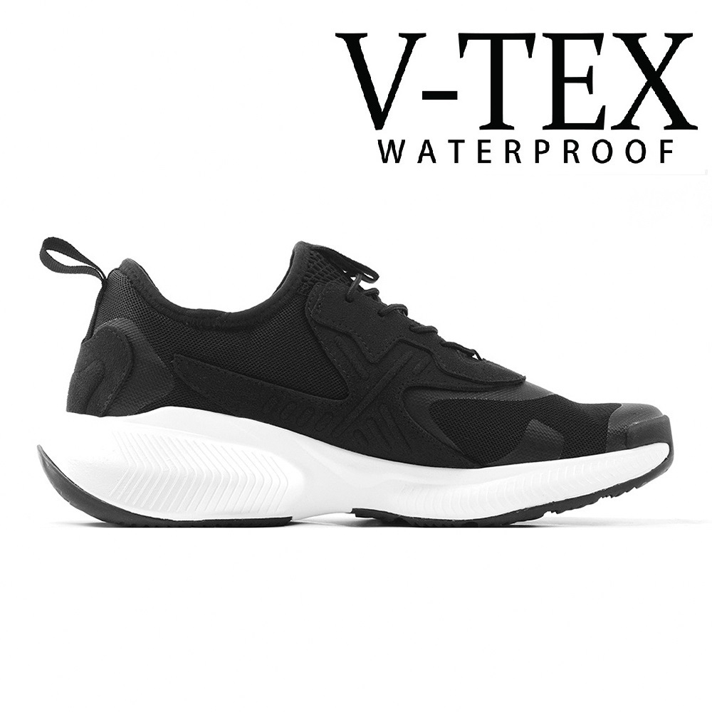 【V-TEX】時尚針織耐水鞋/防水鞋 地表最強耐水透濕鞋  - Xtal 黑白色