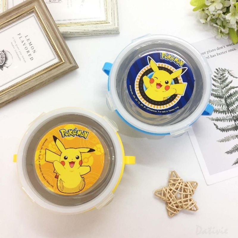 不鏽鋼雙耳碗 餐具 350ml-皮卡丘 神奇寶貝 精靈寶可夢 POKEMON 正版授權