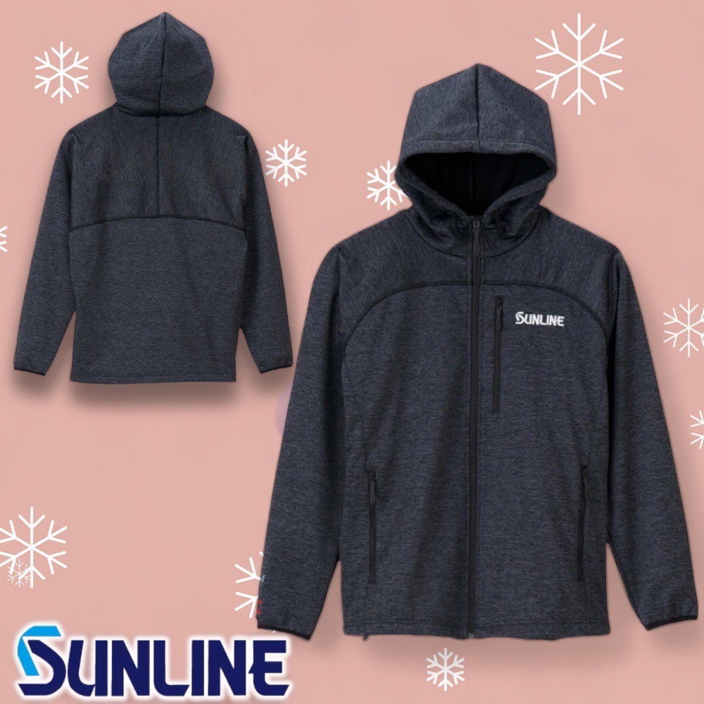 中壢鴻海釣具《SUNLINE》SUW-06127 暗灰色絨毛拉鍊帽T外套