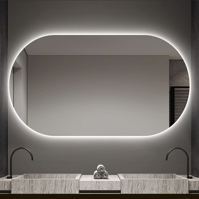 【免運破損補寄】背光跑道形✨ 智能鏡子 LED燈鏡 浴室鏡 壁掛衛浴鏡 除霧鏡