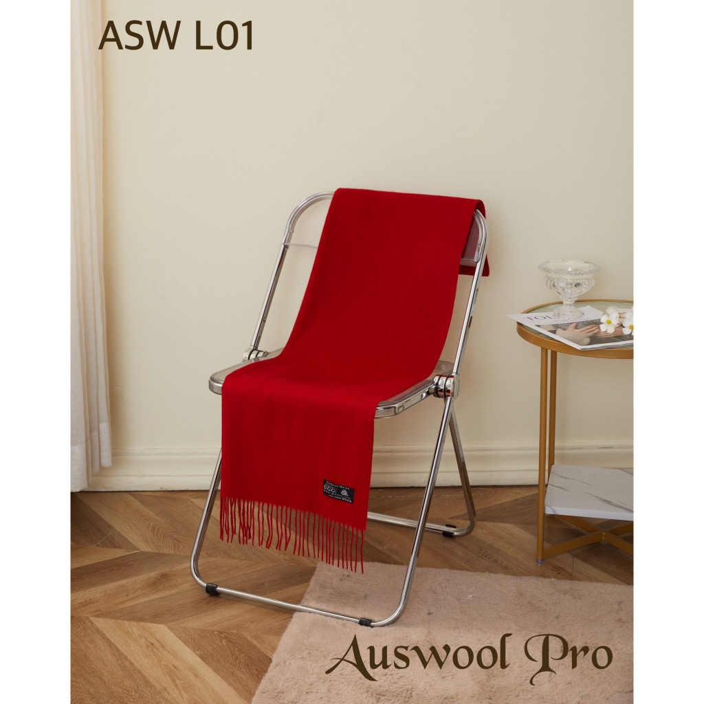 澳洲 Auswool Pro UGG 100% 純羊毛圍巾 ASW L01法拉利紅色