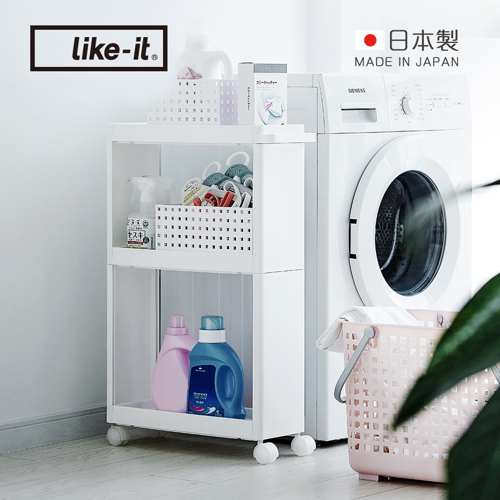 【日本like-it】日製開架式隙縫收納置物推車(寬17cm)(衛浴、廚房、隙縫櫃、置物架、零食架)