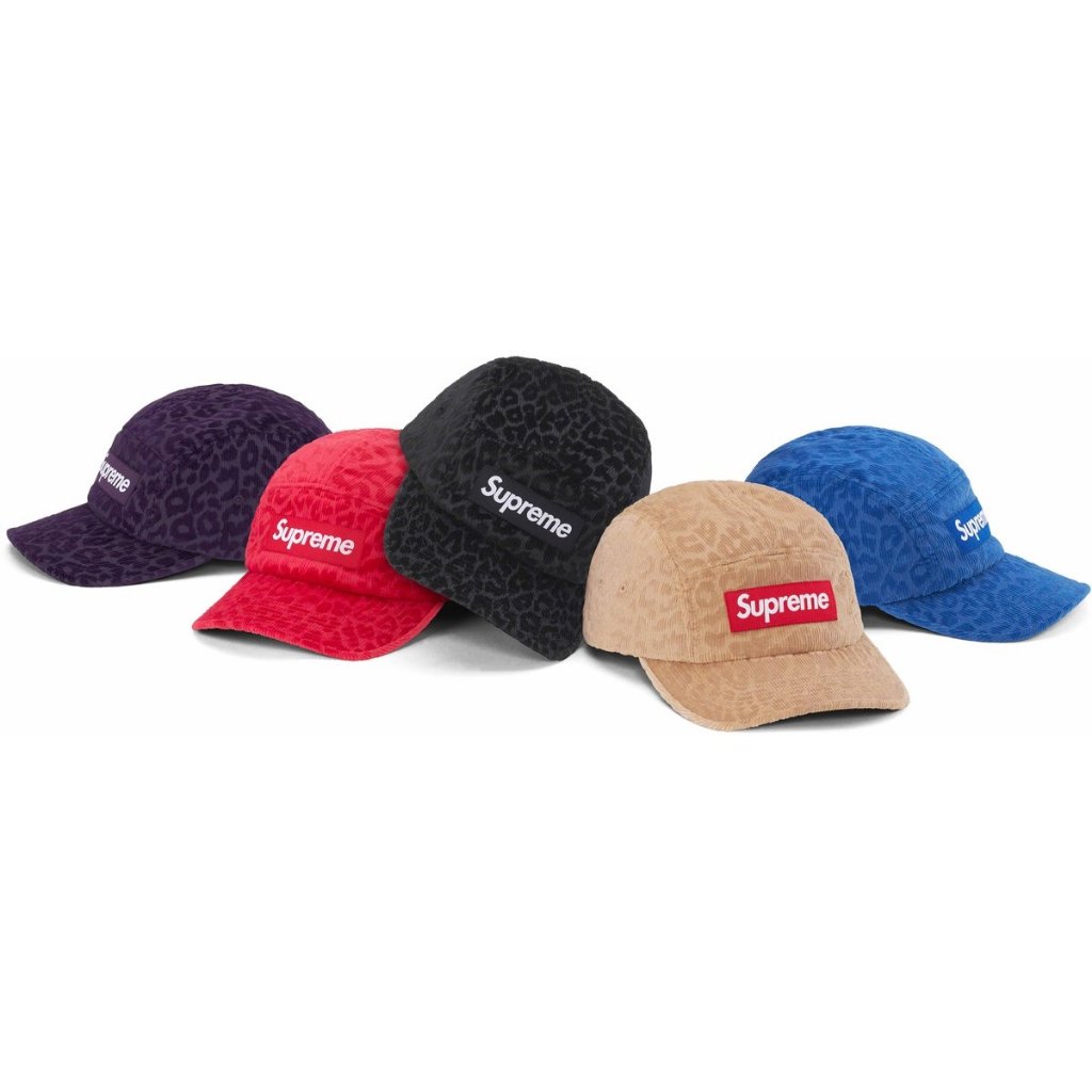 [BLANK GALLERIA]SUPREME FW23 LEOPARD CORDUROY CAMP CAP帽子 五分帽