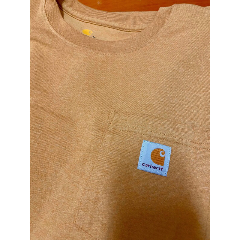 【全新】Carhartt 長袖 口袋T 棕色 背後logo