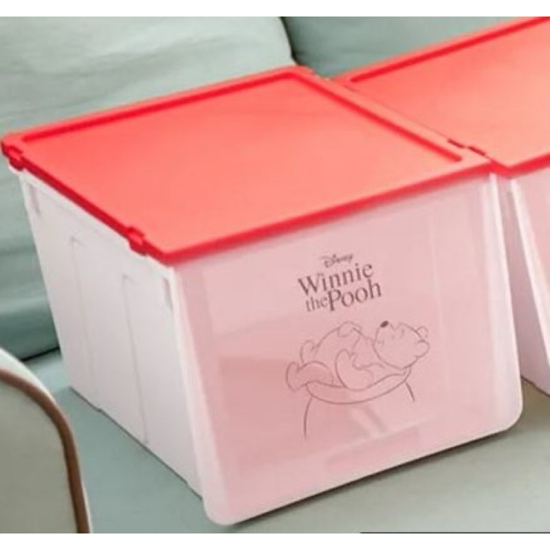 全新無外紙盒包裝 小熊維尼 紅色收納櫃 收納盒 鞋櫃 櫃子 上開式 上掀款 迪士尼 Disney 鞋盒