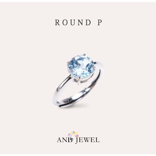 [AND] 託帕石 藍色 圓形 7mm 戒指 經典系列 Round 天然寶石 珠寶銀飾 安的珠寶