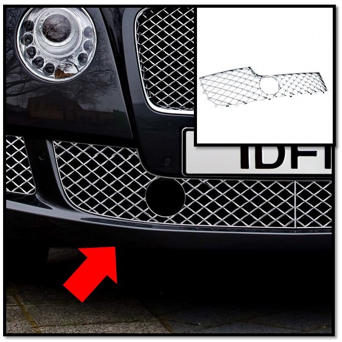 圓夢工廠 Bentley 賓利 Continental GT GTC 2012~15 鍍鉻前保桿通風網 下巴網 右邊內側